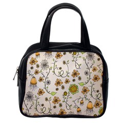 Yellow Whimsical Flowers  Classic Handbag (Two Sides) from UrbanLoad.com Back