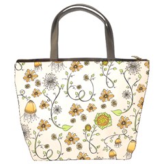 Yellow Whimsical Flowers  Bucket Handbag from UrbanLoad.com Back