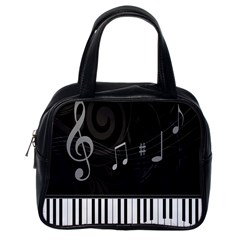 Whimsical Piano keys and music notes Classic Handbag (Two Sides) from UrbanLoad.com Back