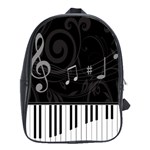 Whimsical Piano keys and music notes School Bag (Large)