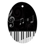 Whimsical Piano keys and music notes Ornament (Oval)