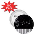 Whimsical Piano keys and music notes 1.75  Button (100 pack) 