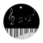 Whimsical Piano keys and music notes Round Ornament (Two Sides)
