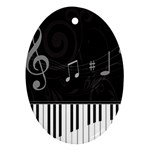 Whimsical Piano keys and music notes Oval Ornament (Two Sides)