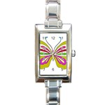 Color Butterfly  Rectangular Italian Charm Watch