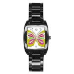 Color Butterfly  Stainless Steel Barrel Watch