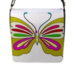 Color Butterfly  Flap Closure Messenger Bag (Large)
