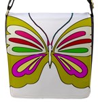 Color Butterfly  Flap Closure Messenger Bag (Small)
