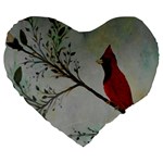 Sweet Red Cardinal 19  Premium Heart Shape Cushion