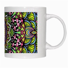 Psychedelic Leaves Mandala White Coffee Mug from UrbanLoad.com Right