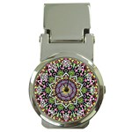 Psychedelic Leaves Mandala Money Clip with Watch