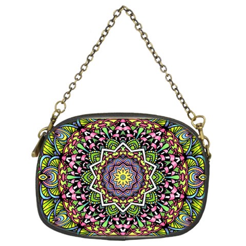 Psychedelic Leaves Mandala Chain Purse (Two Sided)  from UrbanLoad.com Front