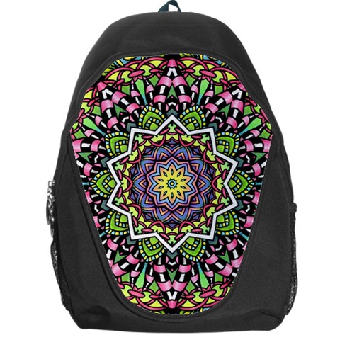 Psychedelic Leaves Mandala Backpack Bag from UrbanLoad.com Front