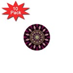 Purple Flower 1  Mini Button (10 pack)