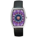 Purple Lotus Tonneau Leather Watch