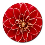Red Dahila 8  Mouse Pad (Round)