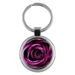 Deep Purple Rose Key Chain (Round)