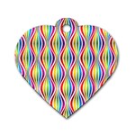 Rainbow Waves Dog Tag Heart (One Sided) 