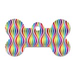 Rainbow Waves Dog Tag Bone (One Sided)