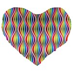 Rainbow Waves 19  Premium Heart Shape Cushion