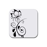 Floral Butterfly Design Drink Coaster (Square)
