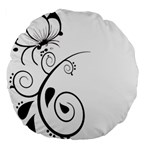 Floral Butterfly Design 18  Premium Round Cushion 