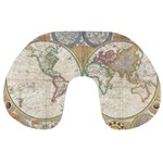 1794 World Map Travel Neck Pillow