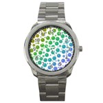 Rainbow Bubbles Design Sport Metal Watch