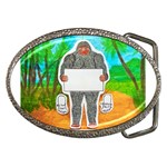 Yowie A, Text In Aussie Outback, Belt Buckle (Oval)