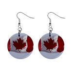 CANADA FLAG 1  Button Earrings