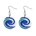 Abstract Waves Mini Button Earrings