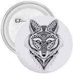 Ornate Foxy Wolf 3  Button
