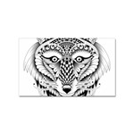 Ornate Foxy Wolf Sticker (Rectangle)