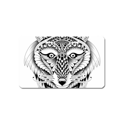 Ornate Foxy Wolf Magnet (Name Card) from UrbanLoad.com Front