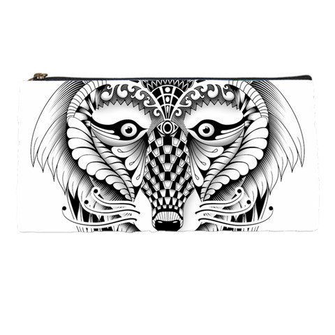 Ornate Foxy Wolf Pencil Case from UrbanLoad.com Front