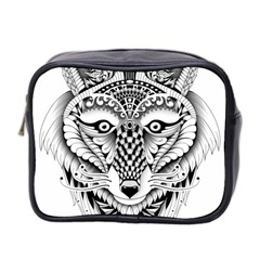 Ornate Foxy Wolf Mini Travel Toiletry Bag (Two Sides) from UrbanLoad.com Front