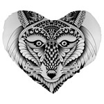 Ornate Foxy Wolf 19  Premium Heart Shape Cushion