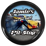 Pit stop start your engine Wall Clock (Black)