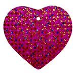 Polka Dot Sparkley Jewels 1 Heart Ornament (Two Sides)