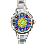Psychedelic Abstract Round Italian Charm Watch