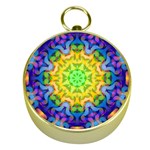 Psychedelic Abstract Gold Compass