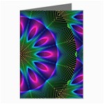 Star Of Leaves, Abstract Magenta Green Forest Greeting Card (8 Pack)
