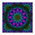Star Of Leaves, Abstract Magenta Green Forest Glasses Cloth (Medium)