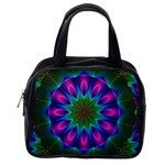 Star Of Leaves, Abstract Magenta Green Forest Classic Handbag (One Side)