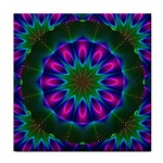 Star Of Leaves, Abstract Magenta Green Forest Face Towel
