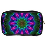 Star Of Leaves, Abstract Magenta Green Forest Travel Toiletry Bag (Two Sides)
