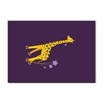 Purple Roller Skating Cute Cartoon Giraffe A4 Sticker 100 Pack
