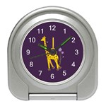 Purple Roller Skating Cute Cartoon Giraffe Desk Alarm Clock