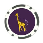 Purple Roller Skating Cute Cartoon Giraffe Poker Chip