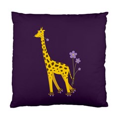 Purple Roller Skating Cute Cartoon Giraffe Cushion Case (Two Sided)  from UrbanLoad.com Front